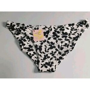 Skatie Swim Bikini Bottom Cheryl Greenwich Black & Cream NWT XL